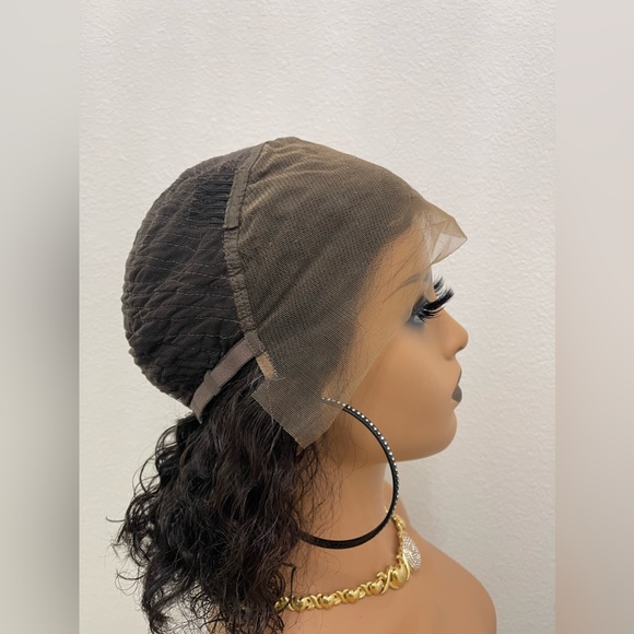 Bob Cut 10” Deep Wave Virgin Human Hair 13x4 Full Frontal Lace Wig - Picture 6 of 10